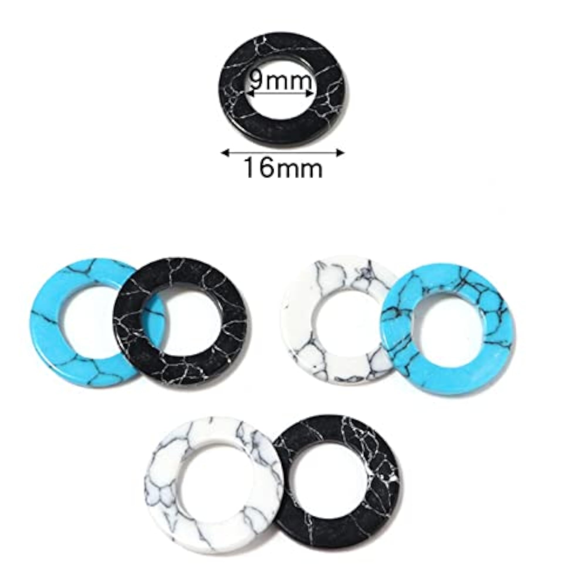 510 Pieces Round Loose Beads Synthetic Turquoise Stone for Crafts